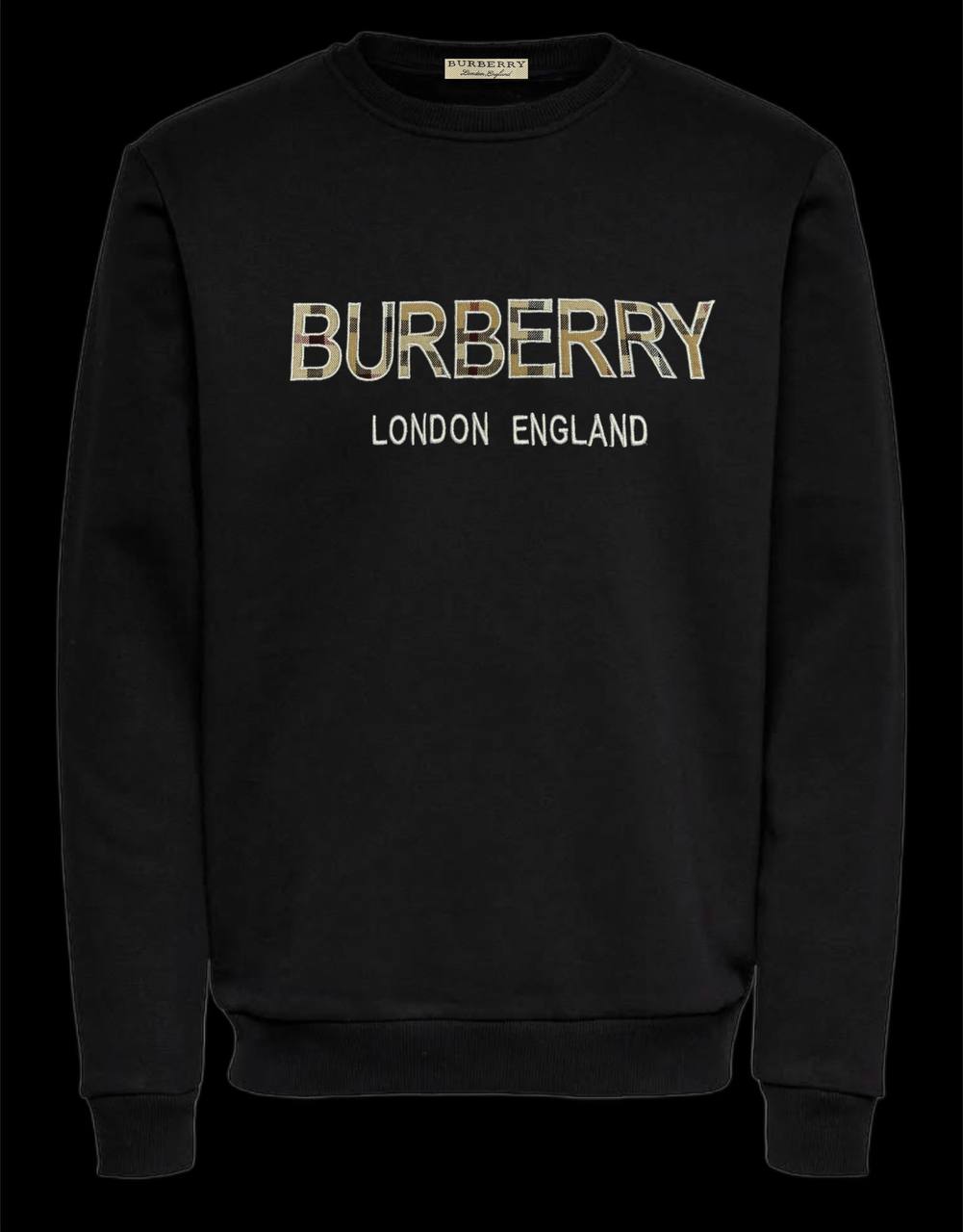 Sudadera BURBERRY negra logo tricolor