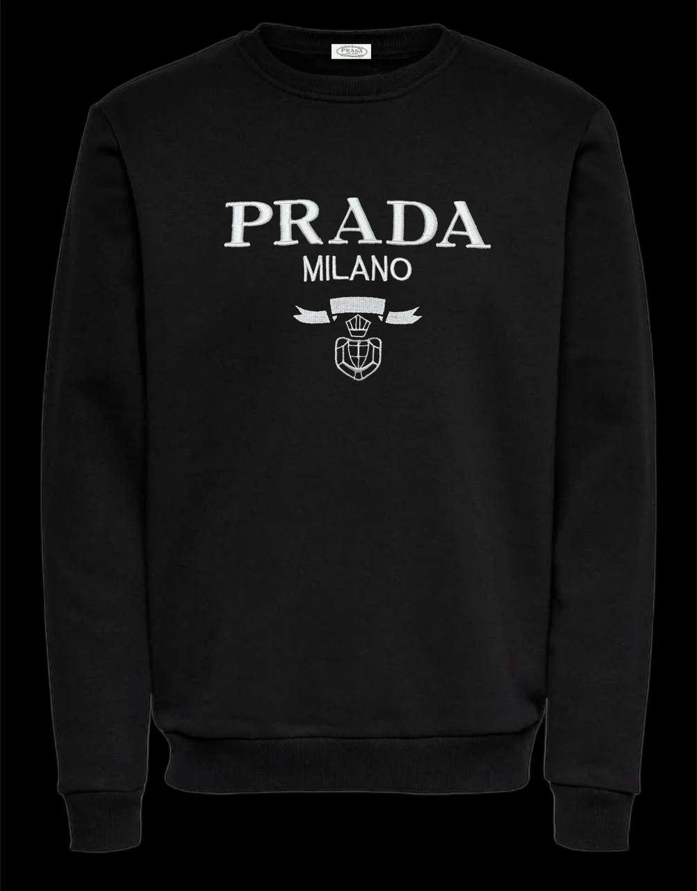 Sudadera PRADA negro logo blanco