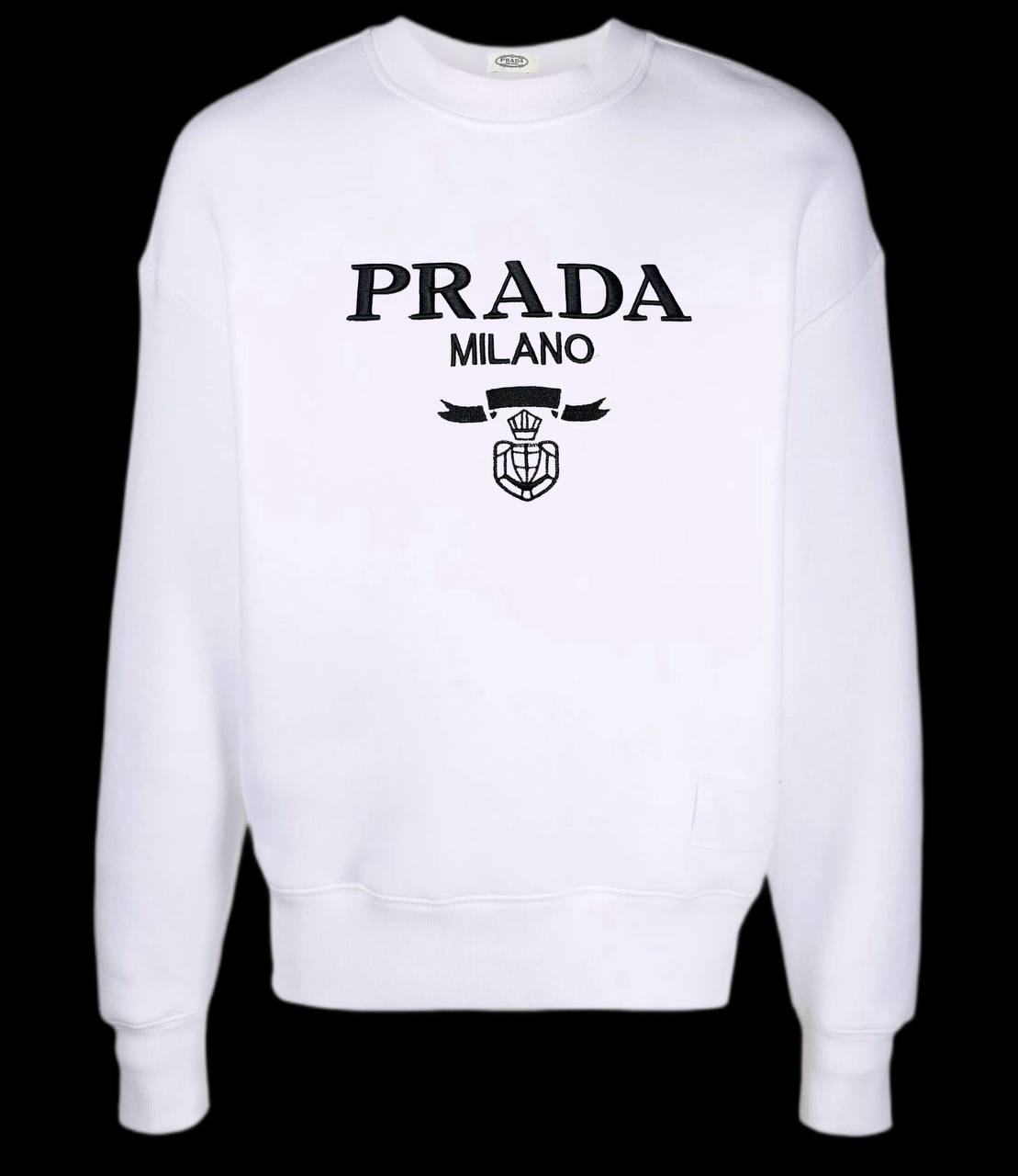 Sudadera PRADA blanca logo negro
