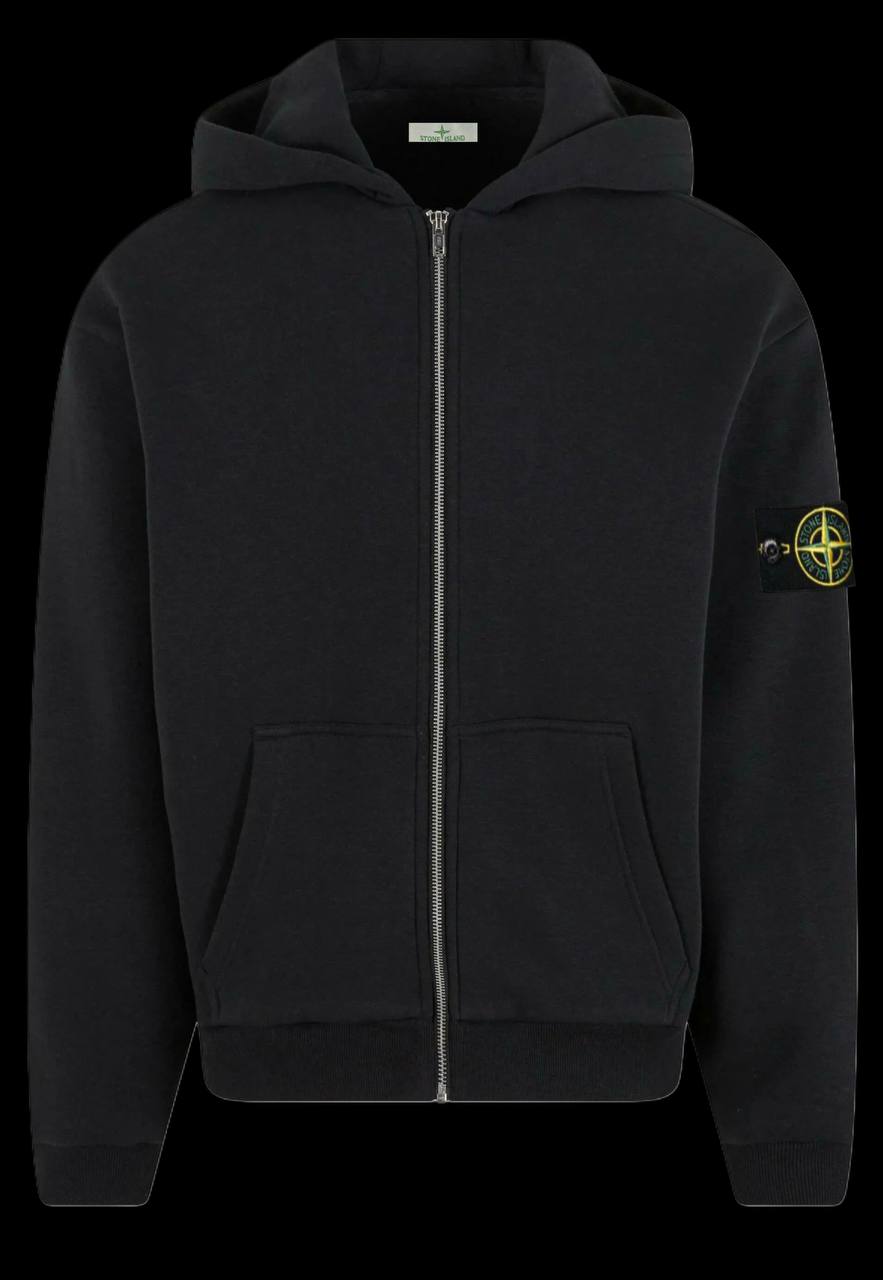 Sudadera con capucha y cremallera STONE ISLAND logo en manga