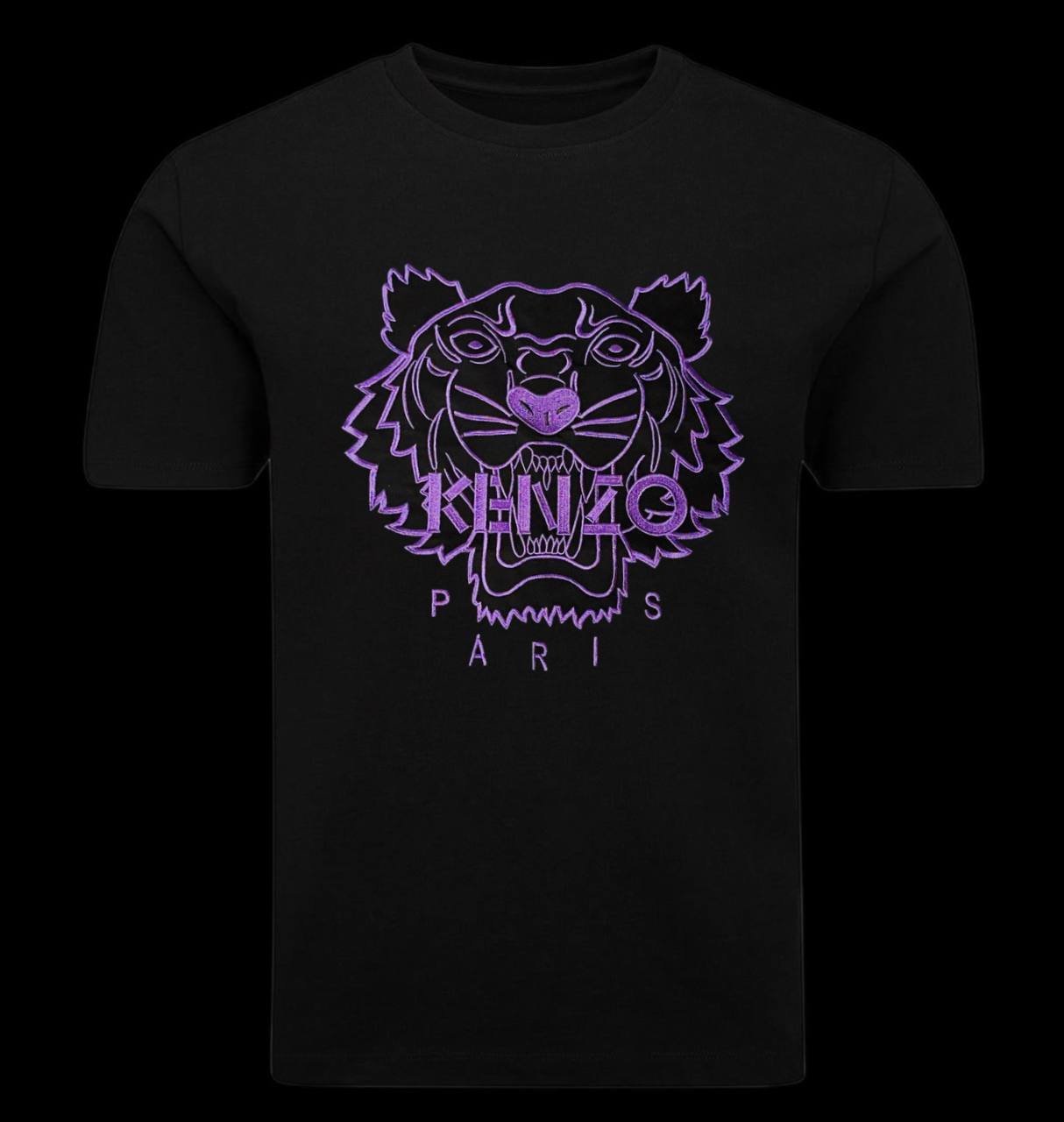 Camiseta kenzo negro logo grande morado