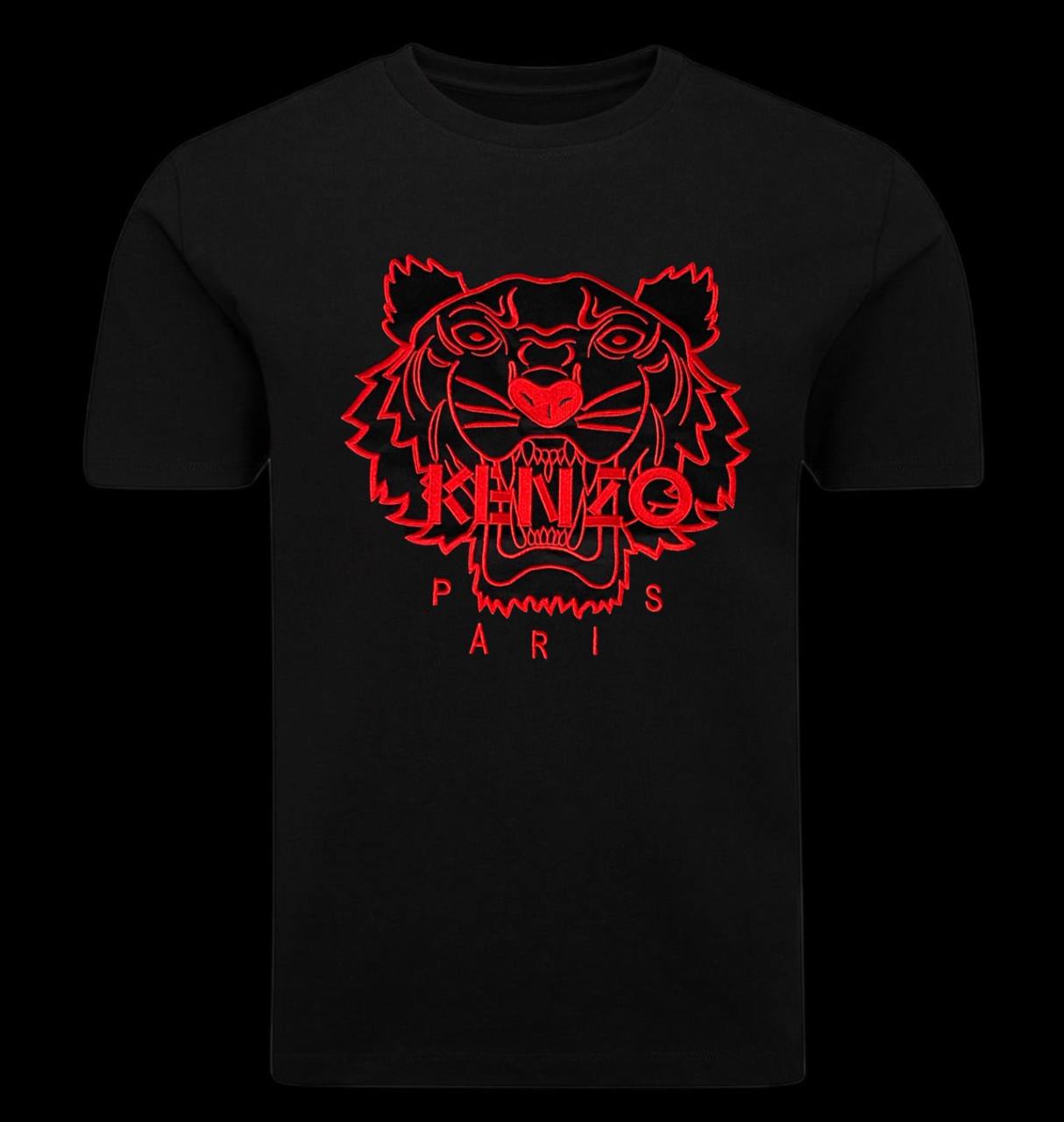 Camiseta kenzo negro logo grande rojo