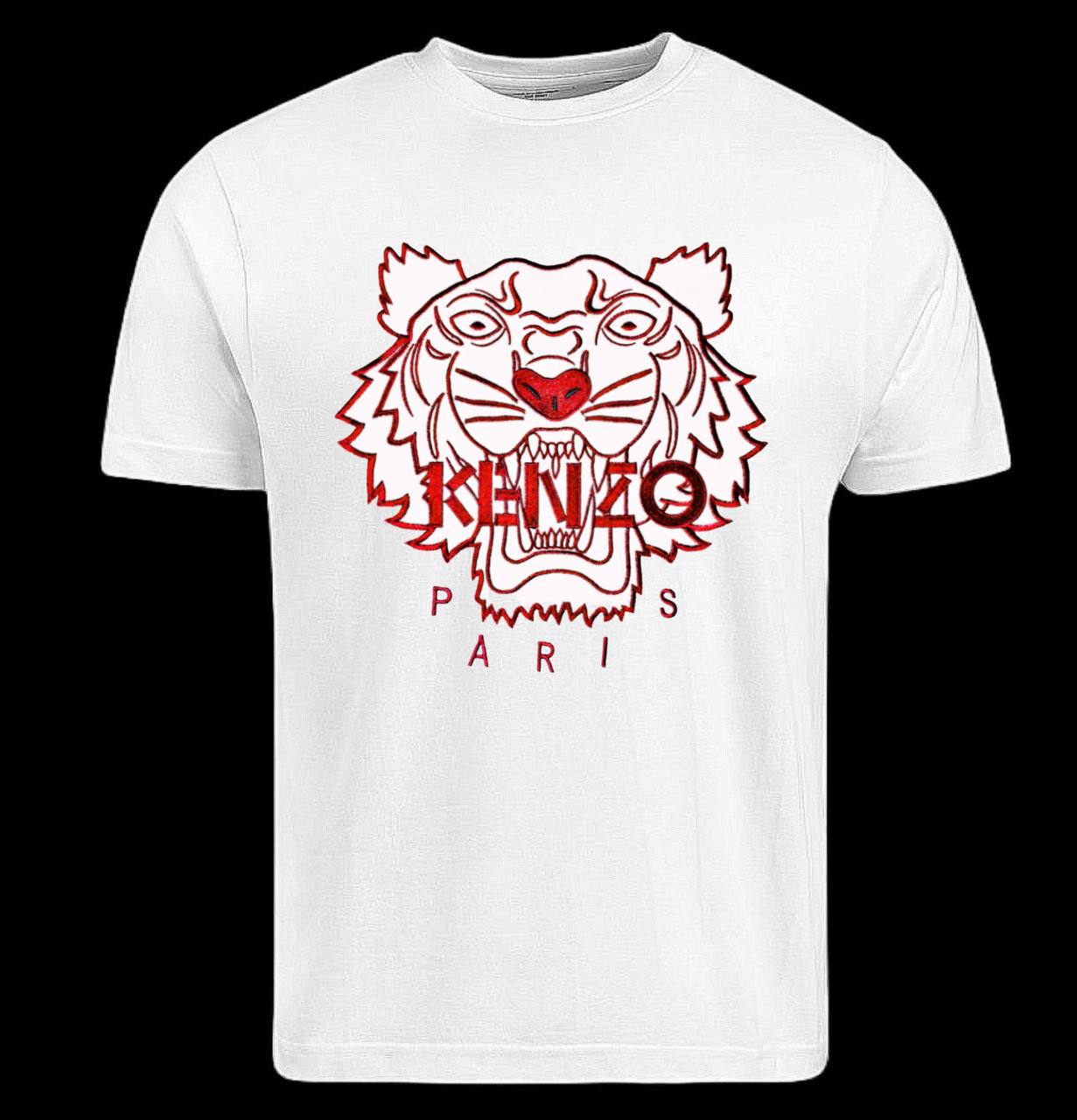 Camiseta kenzo blanco logo grande rojo