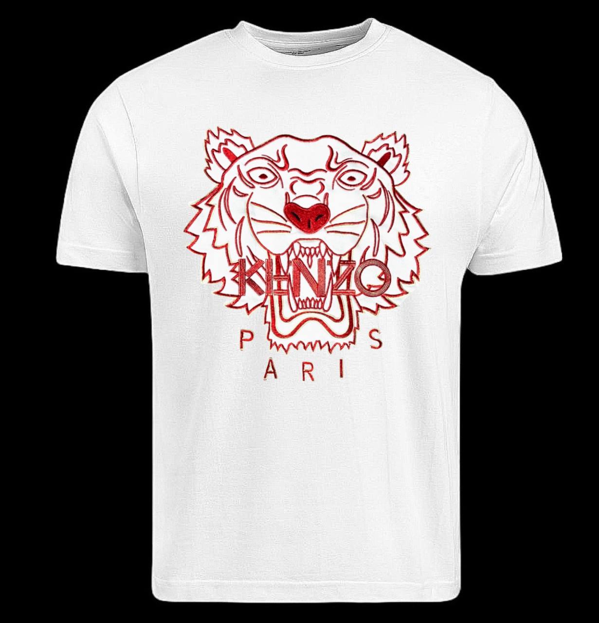 Camiseta kenzo blanca logo grande rojo