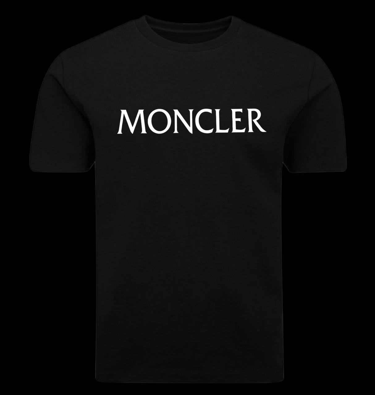 Camiseta moncler negra logo blanco
