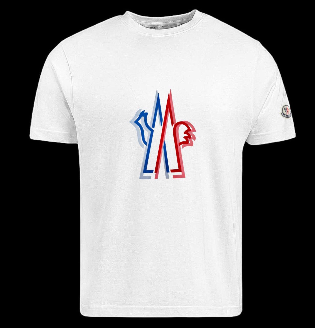 Camiseta moncler blanca logo grande bicolor
