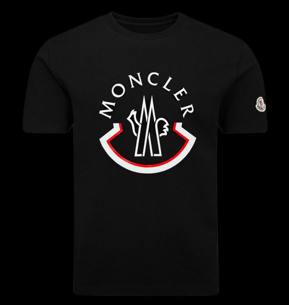 Camiseta moncler negra logo grande sin borde