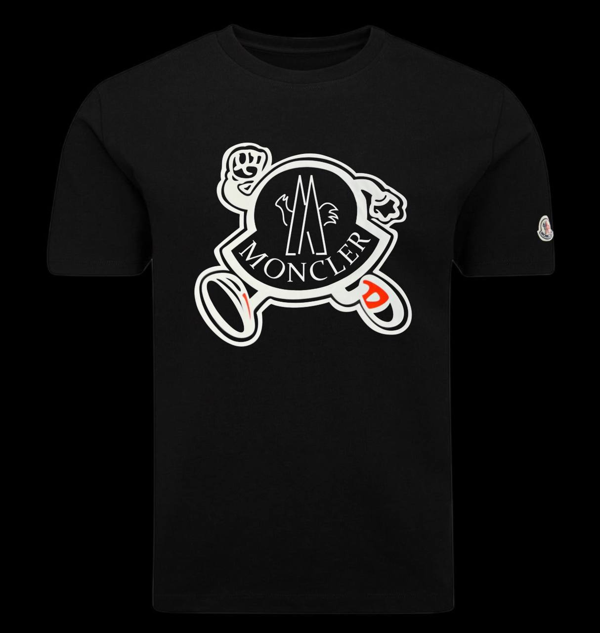 Camiseta moncler negra logo grande muñeco