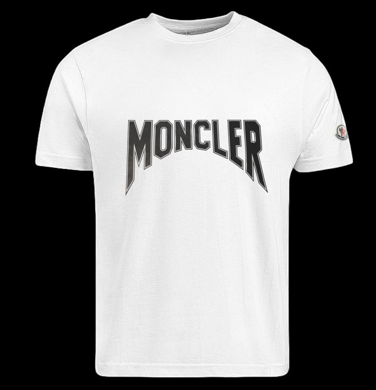 Camiseta moncler blanco logo negro contorno blanco