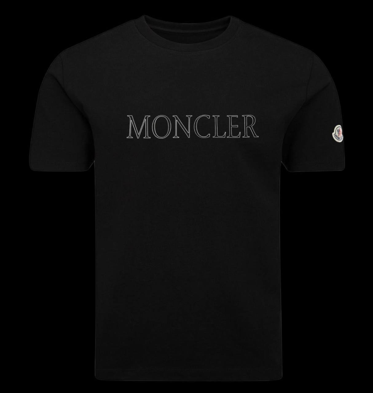 Camiseta moncler negro logo contorno blanco