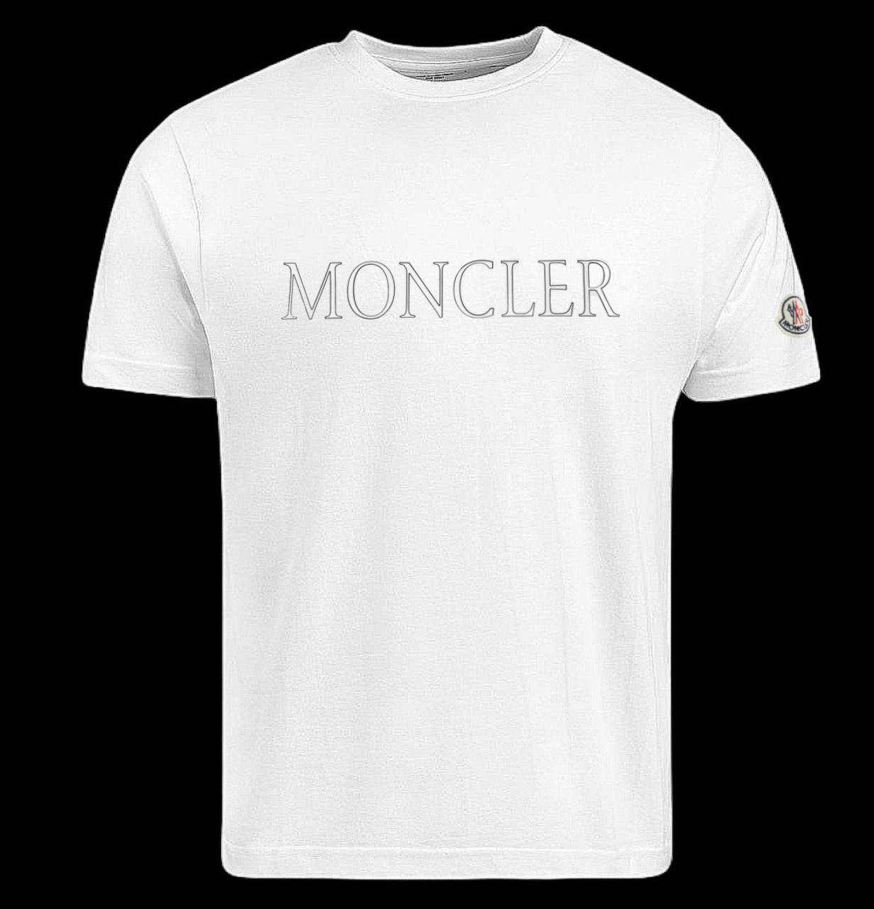 Camiseta moncler blanco logo contorno negro