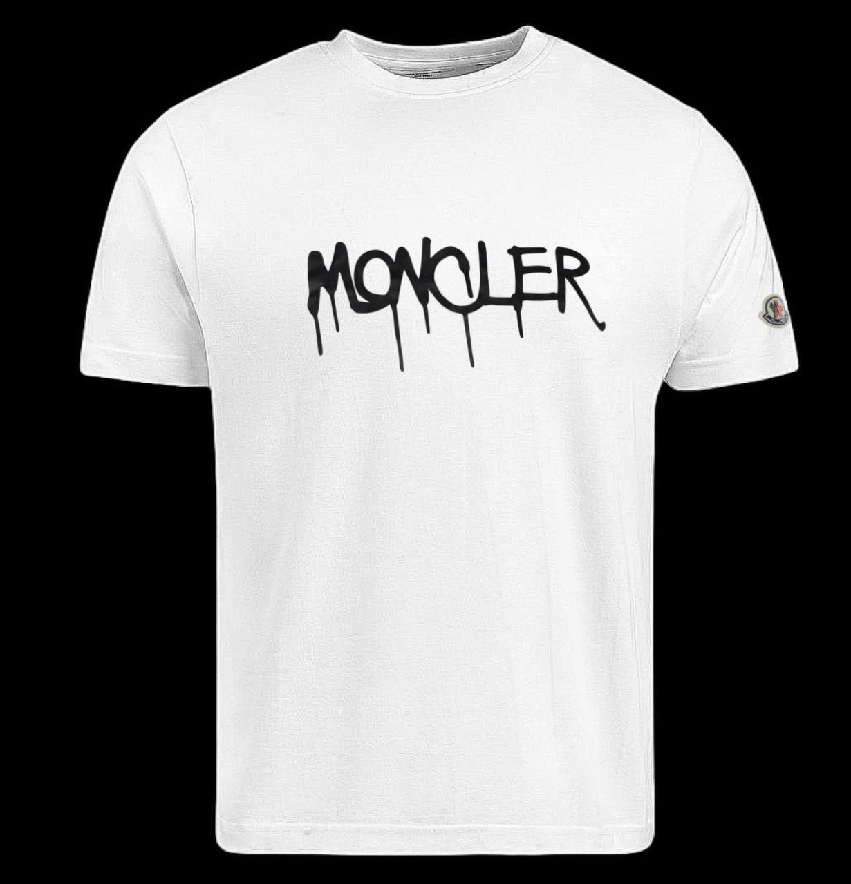Camiseta moncler blanco logo negro pintura