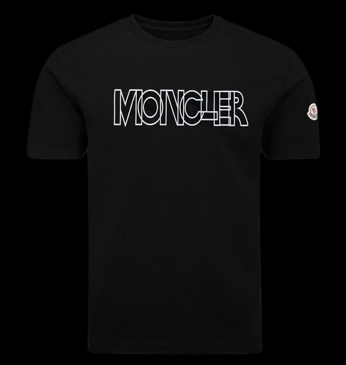 Camiseta moncler negra letras blancas