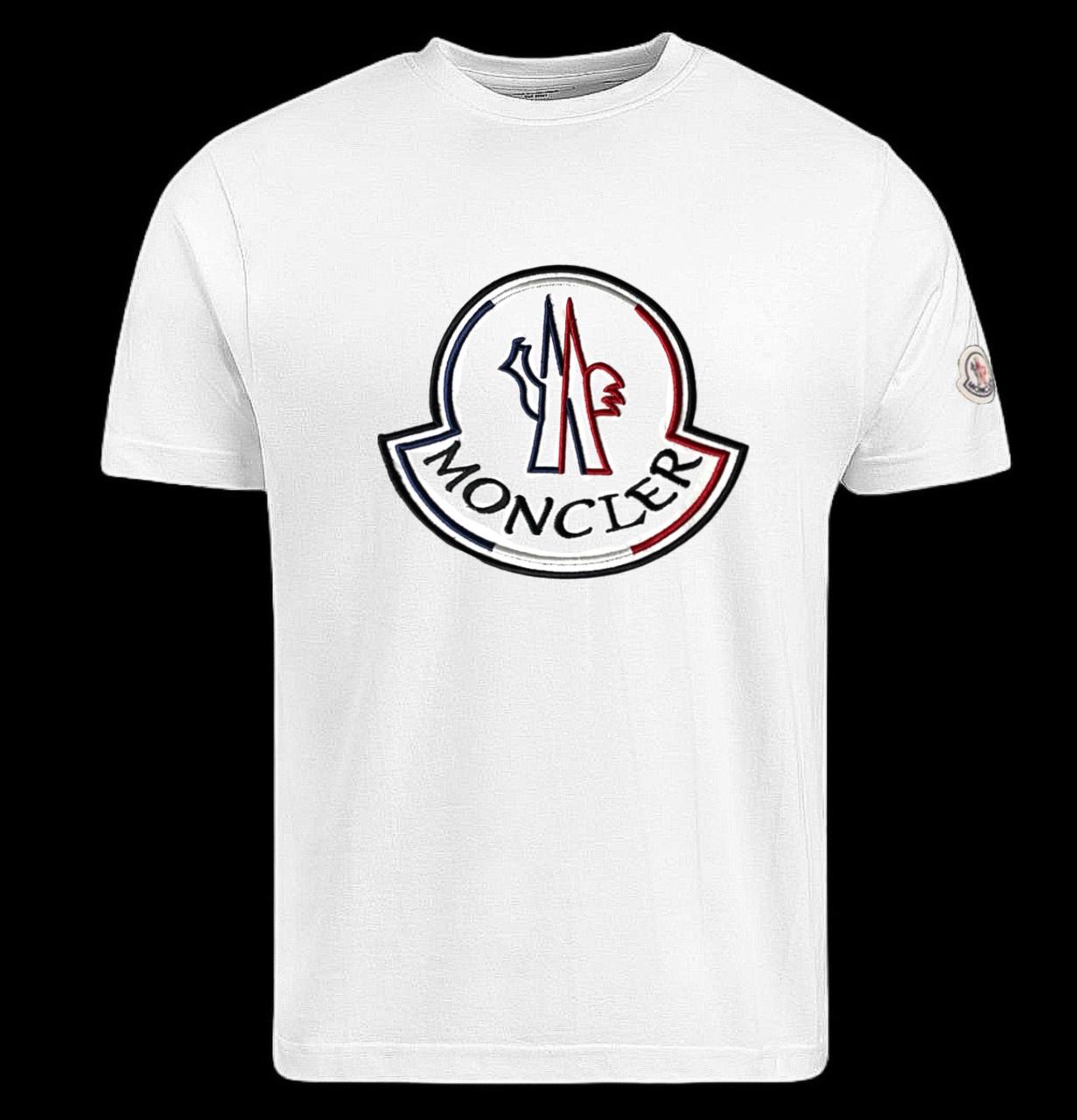 Camiseta moncler blanca logo tricolor