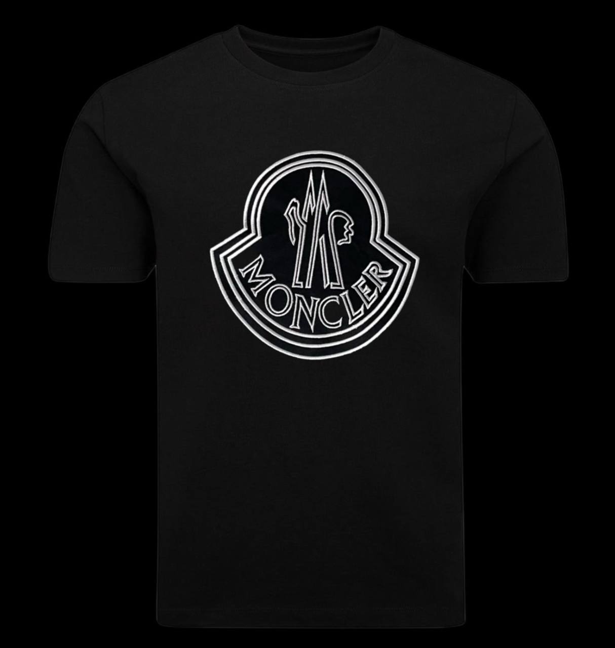 Camiseta moncler negra logo blanco grande