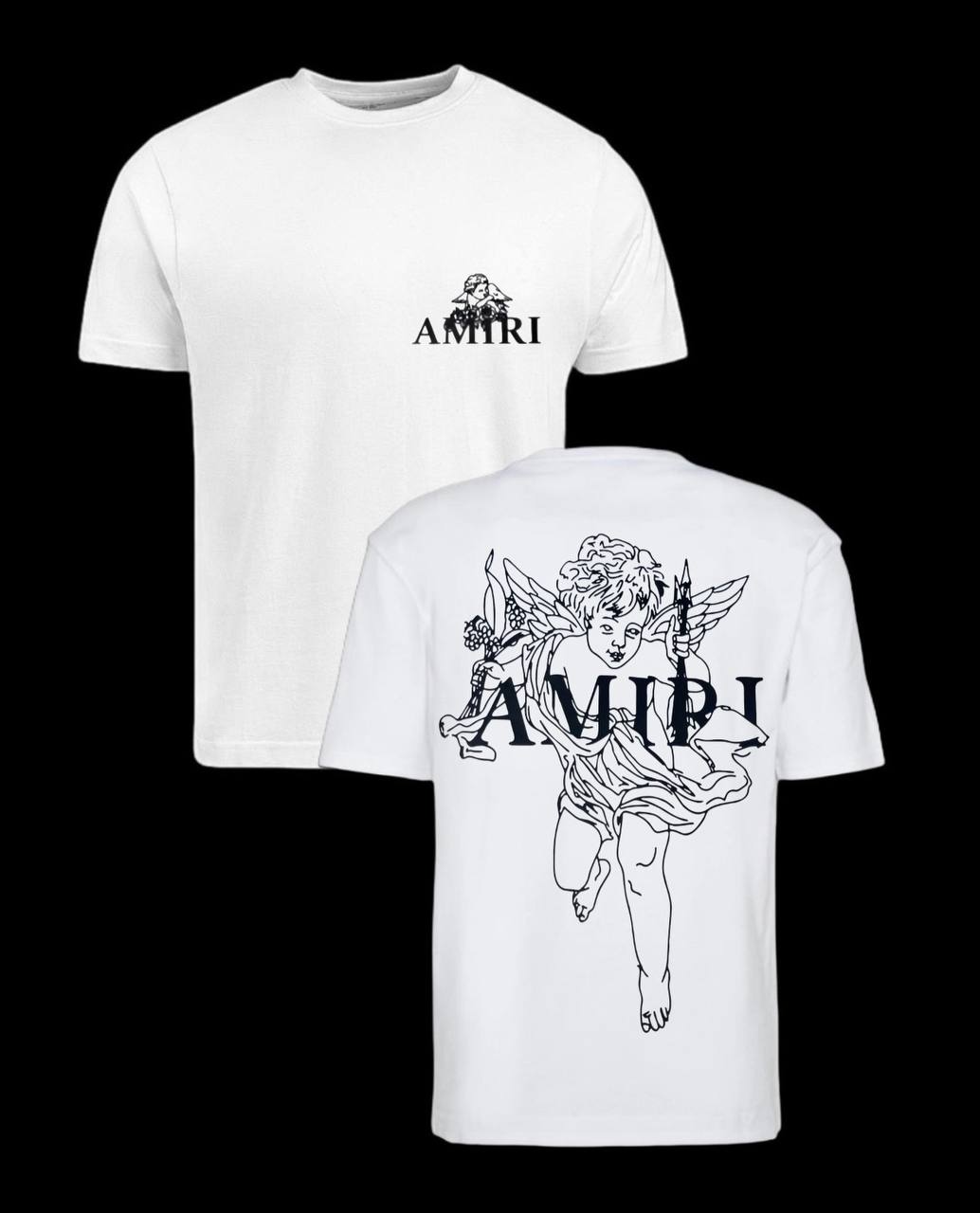 Camiseta amiri blanca letras negras angel
