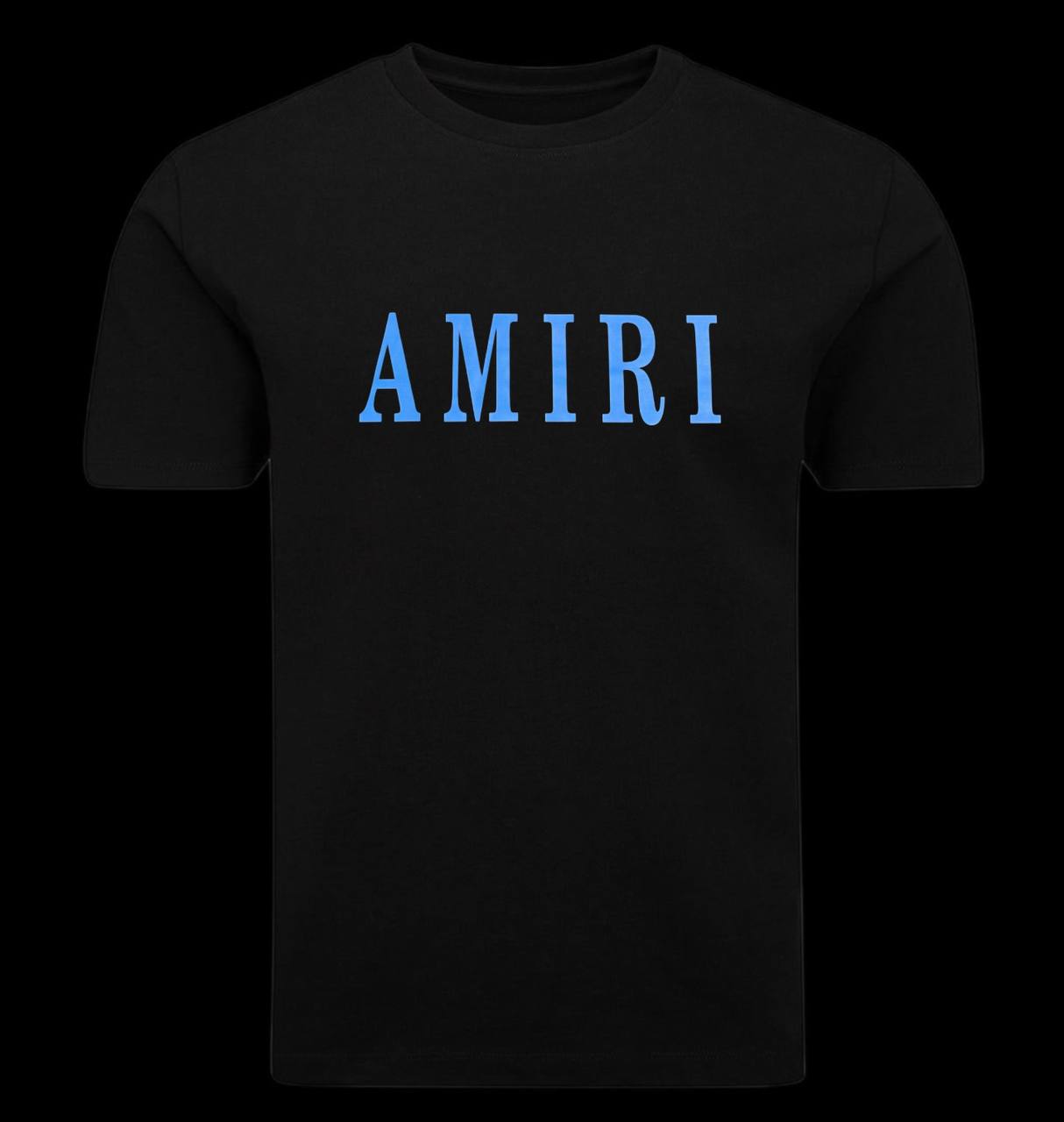 Camiseta amiri negra logo azul