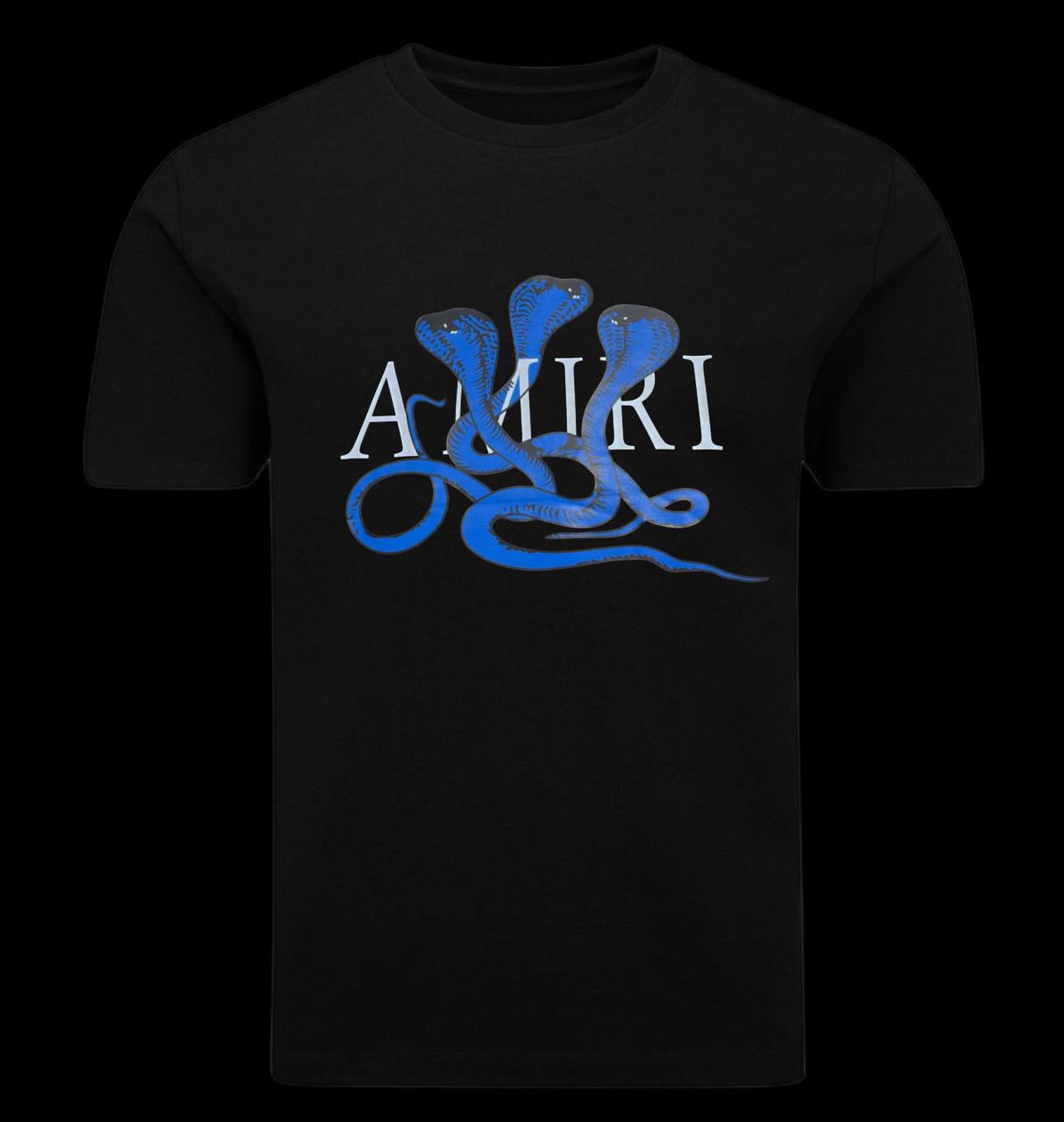 Camiseta amiri negro logo blanco serpientes