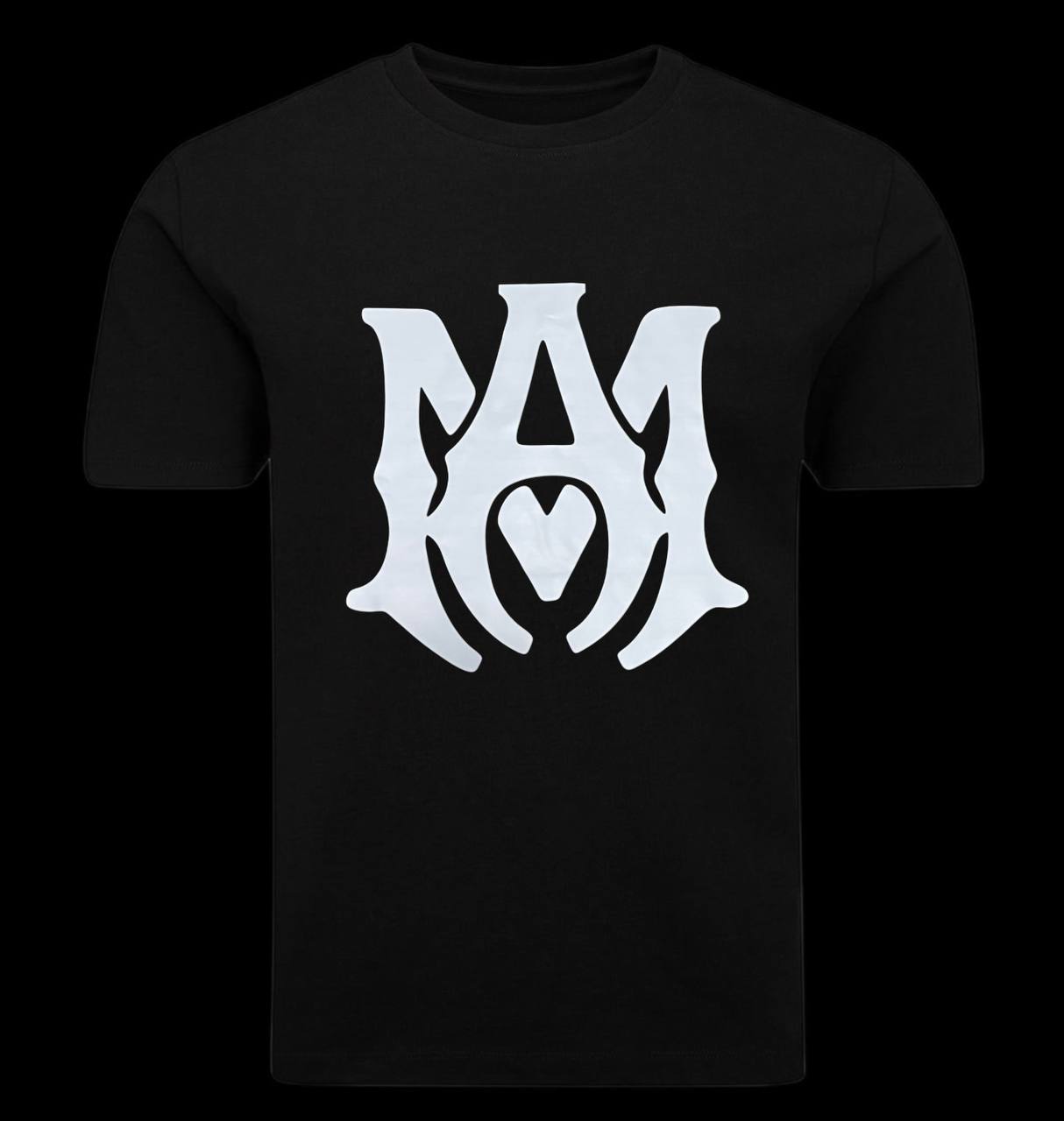 Camiseta amiri negra logo grande blanco