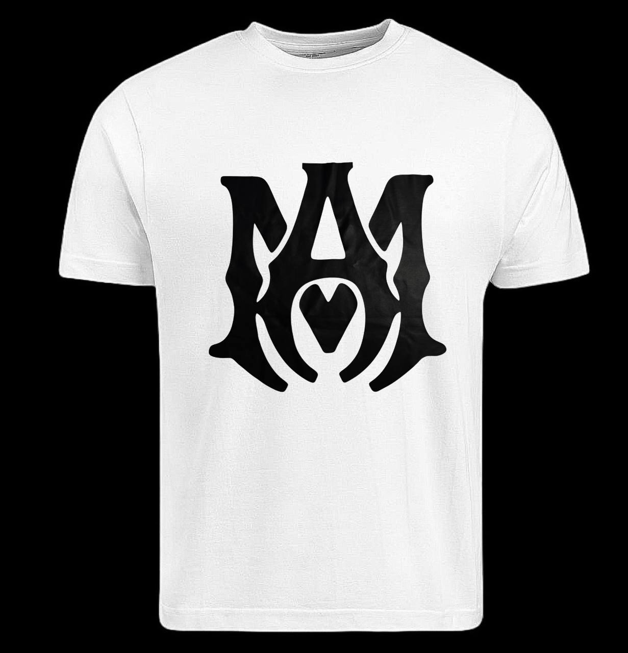 Camiseta amiri blanca logo grande negro
