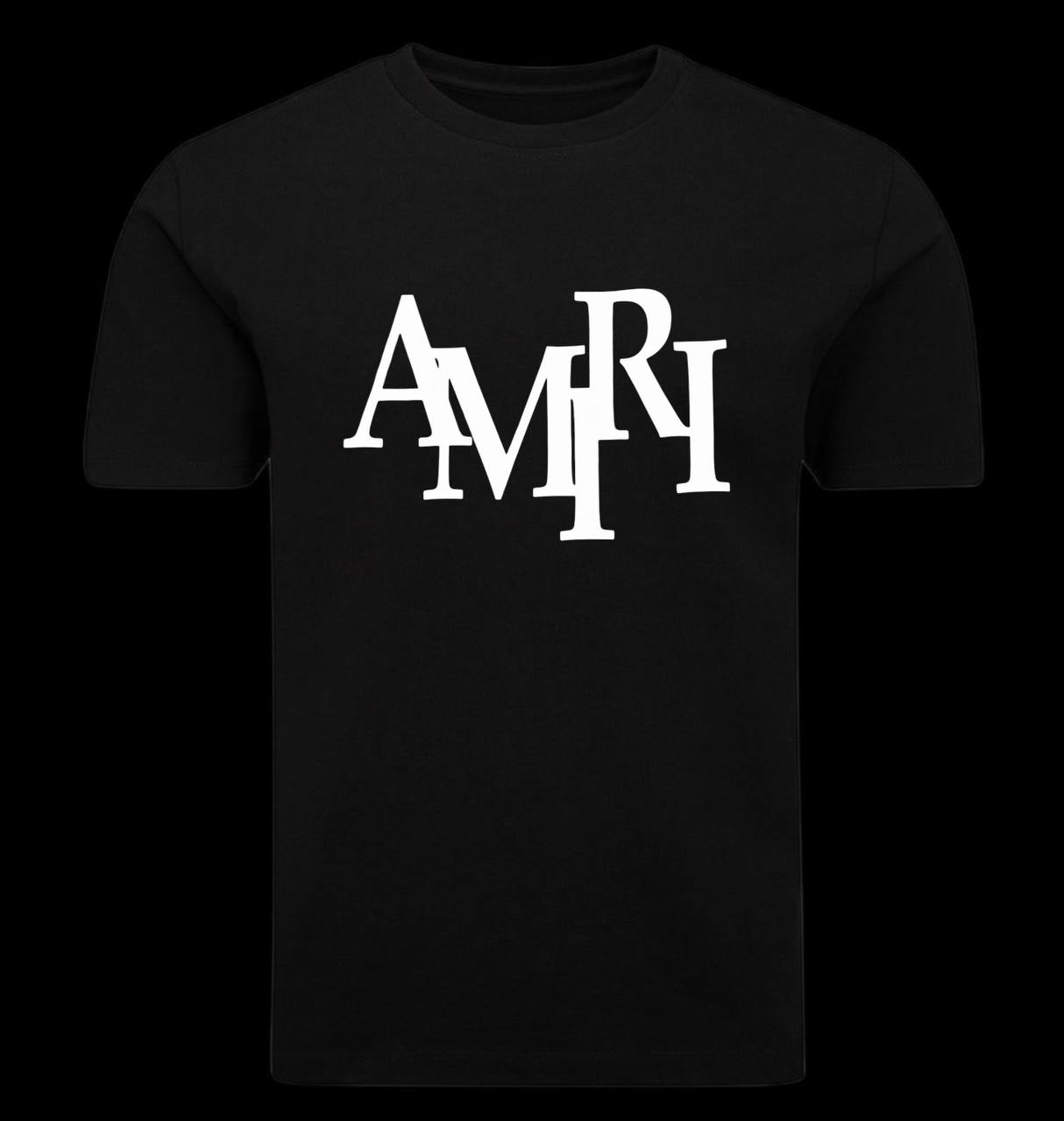 Camiseta amiri negra letras blancas