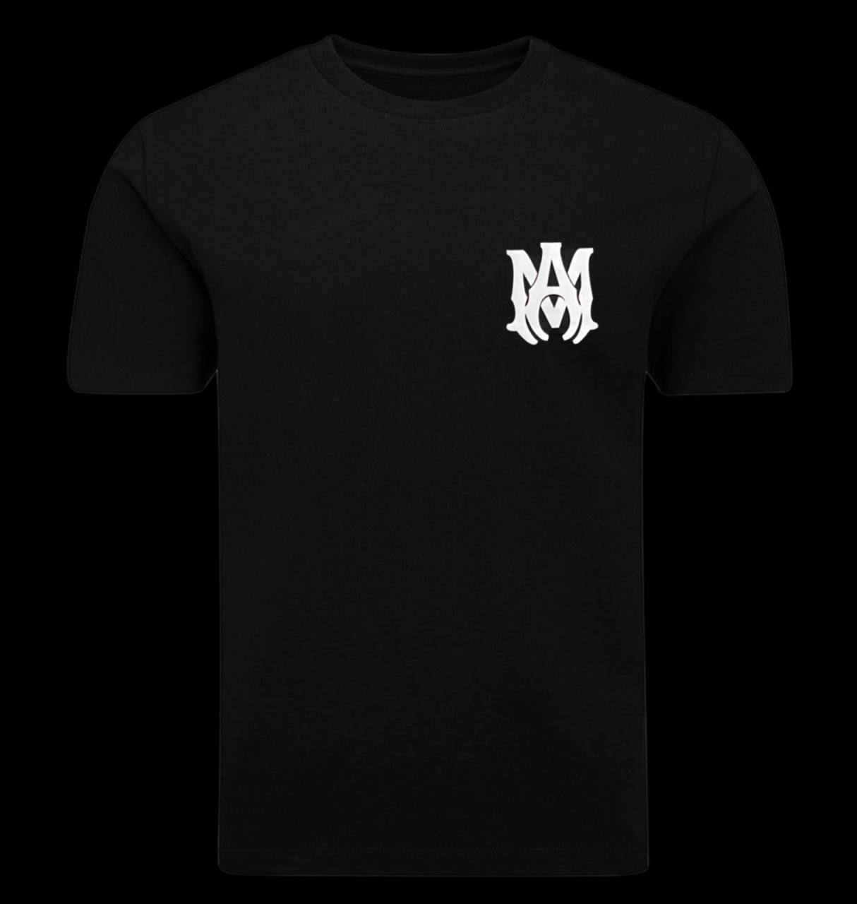 Camiseta amiri negra logo blanco pequeño