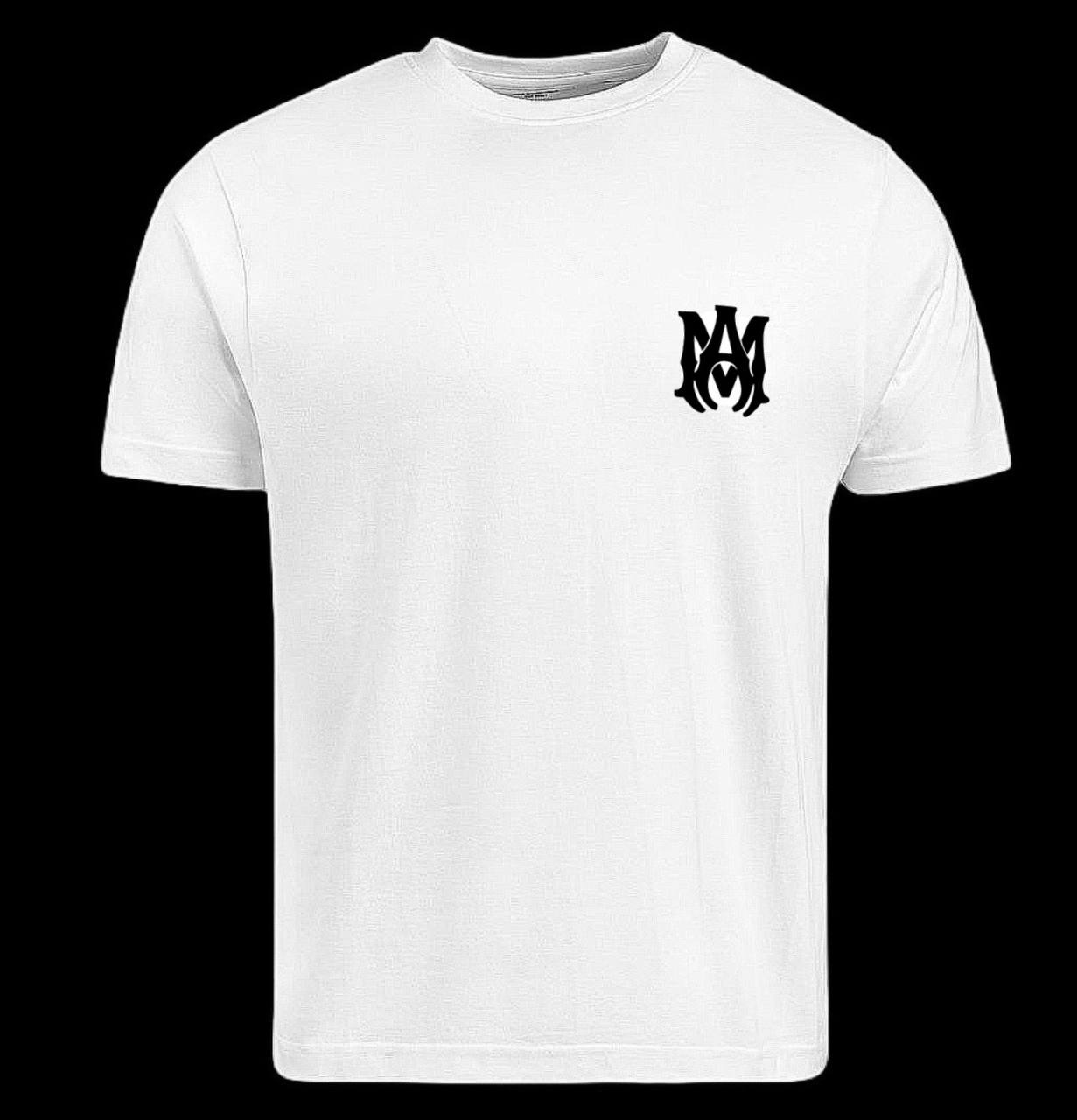 Camiseta amiri blanca logo negro pequeño