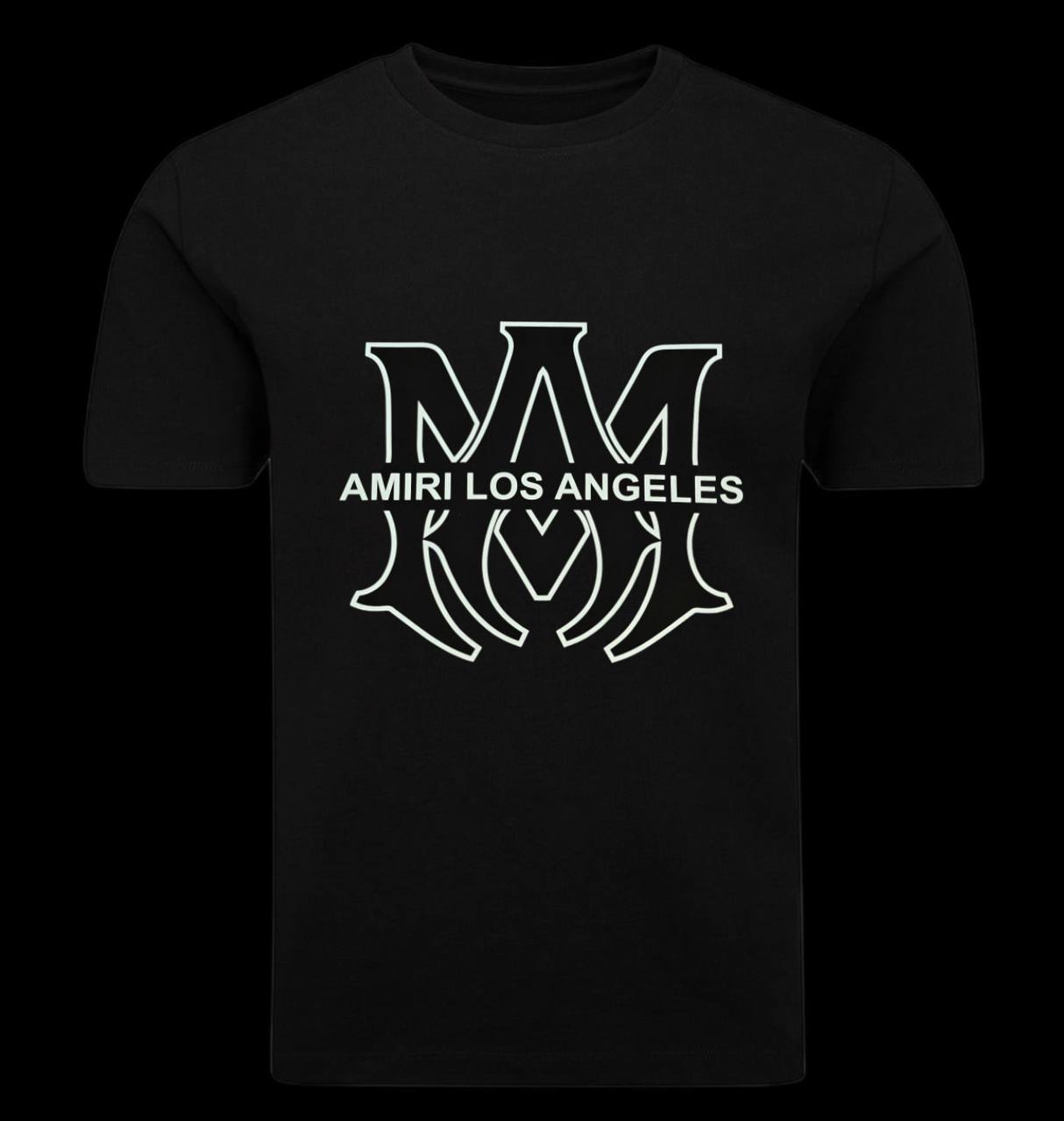 Camiseta amiri negro logo blanco