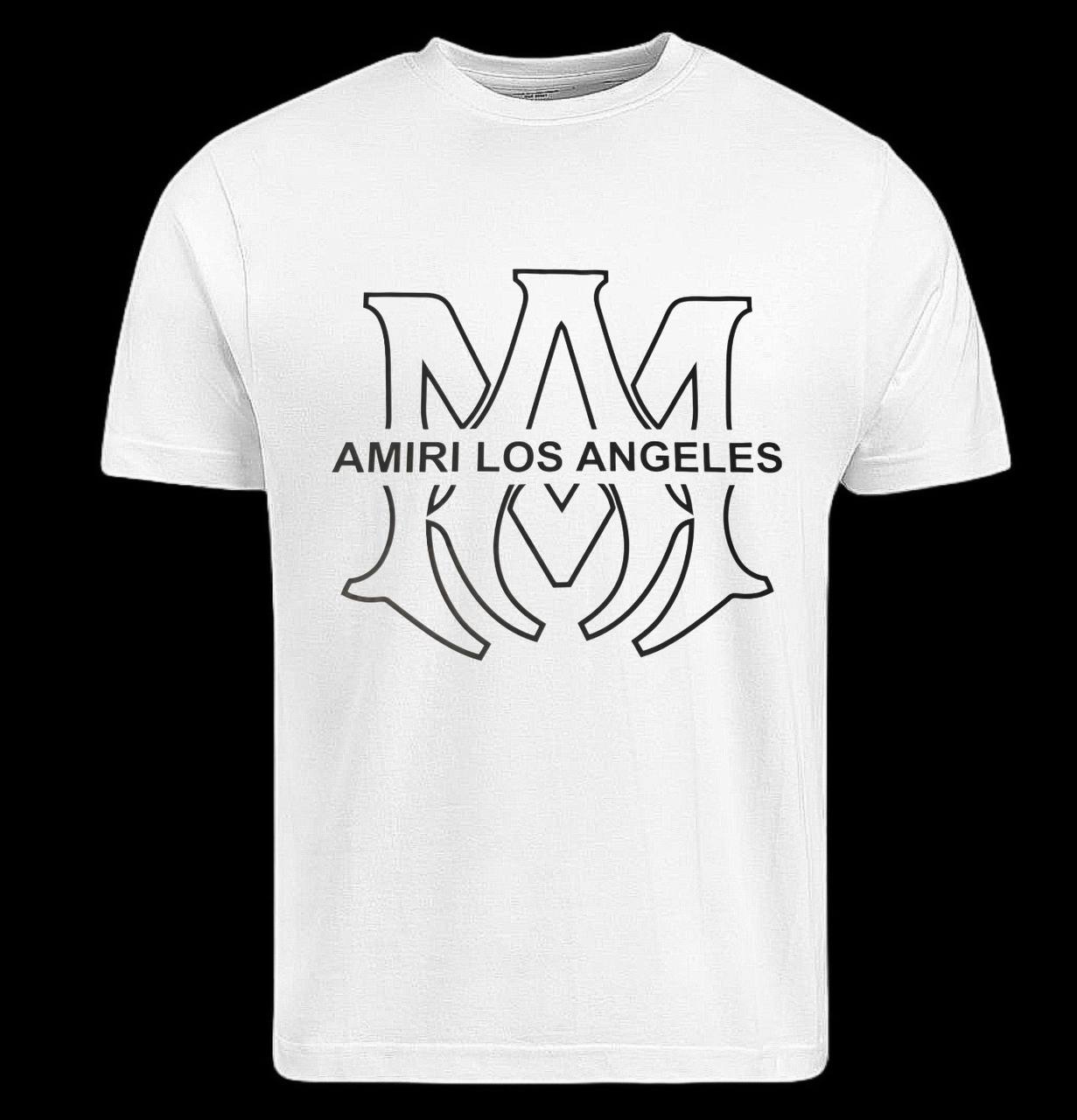 Camiseta amiri blanca logo negro