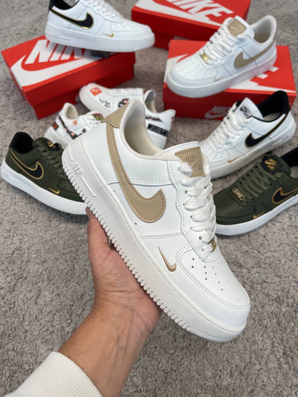 AIR FORCE 1 blancas logo marron