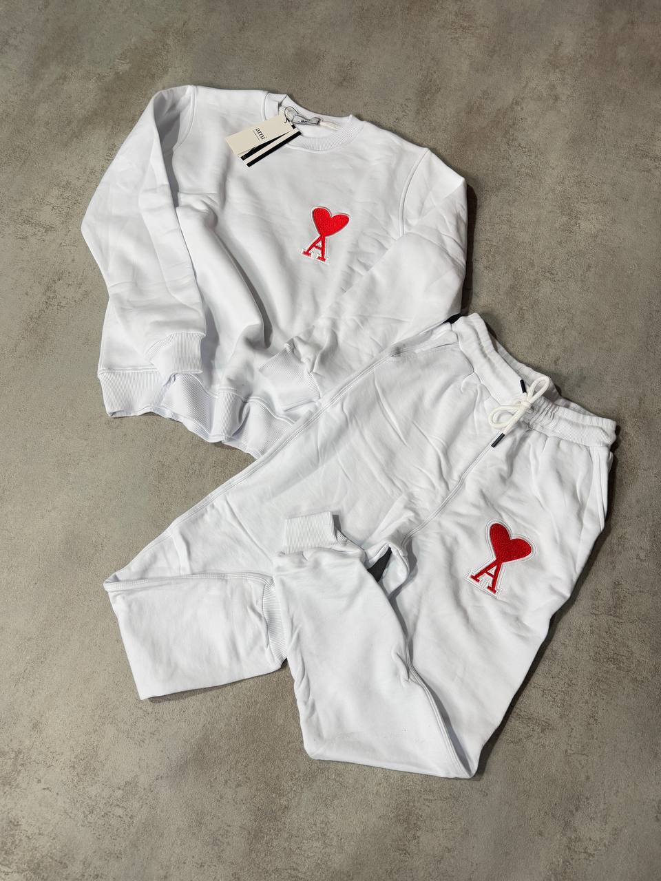 Chandal ami paris blanco logo rojo