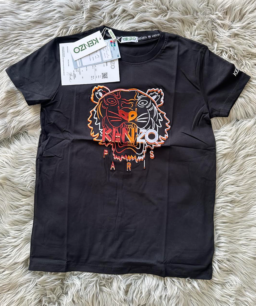 Camiseta negra kenzo tricolor