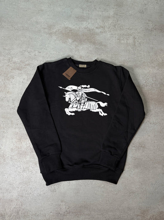 Sudadera BURBERRY negra logo caballo blanco
