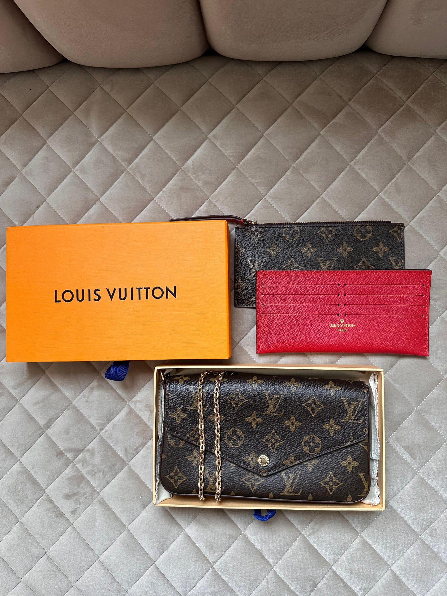 Bolso LV marron logo dorado Pochette Félicie