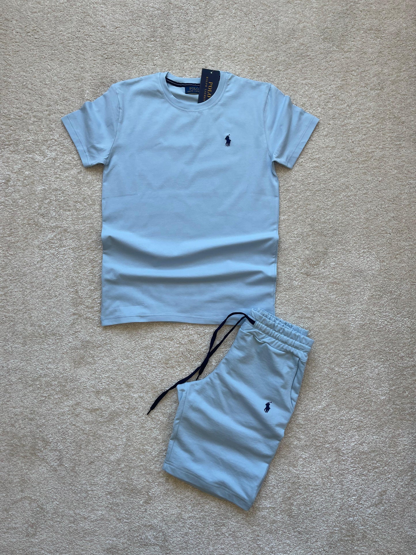 CONJUNTO Ralph Lauren azul logo negro