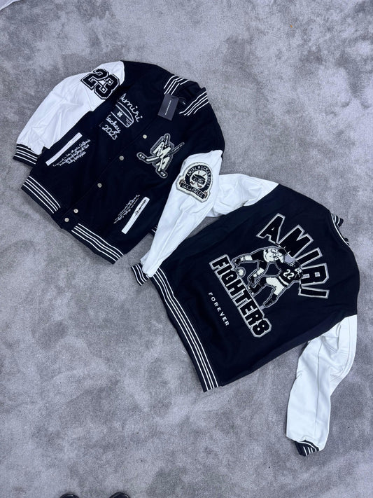 Chaqueta AMIRI negro logo negro y blanco