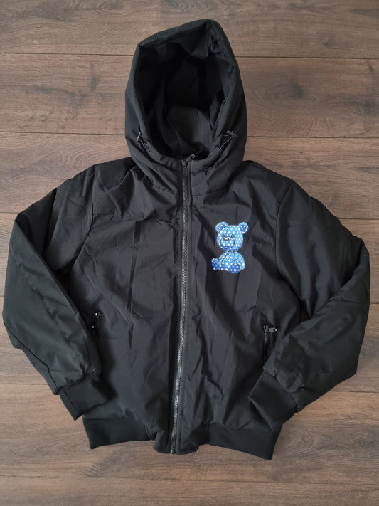 Abrigo negro oso azul LV