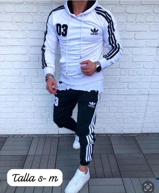 Chandal adidas blanco logo negro