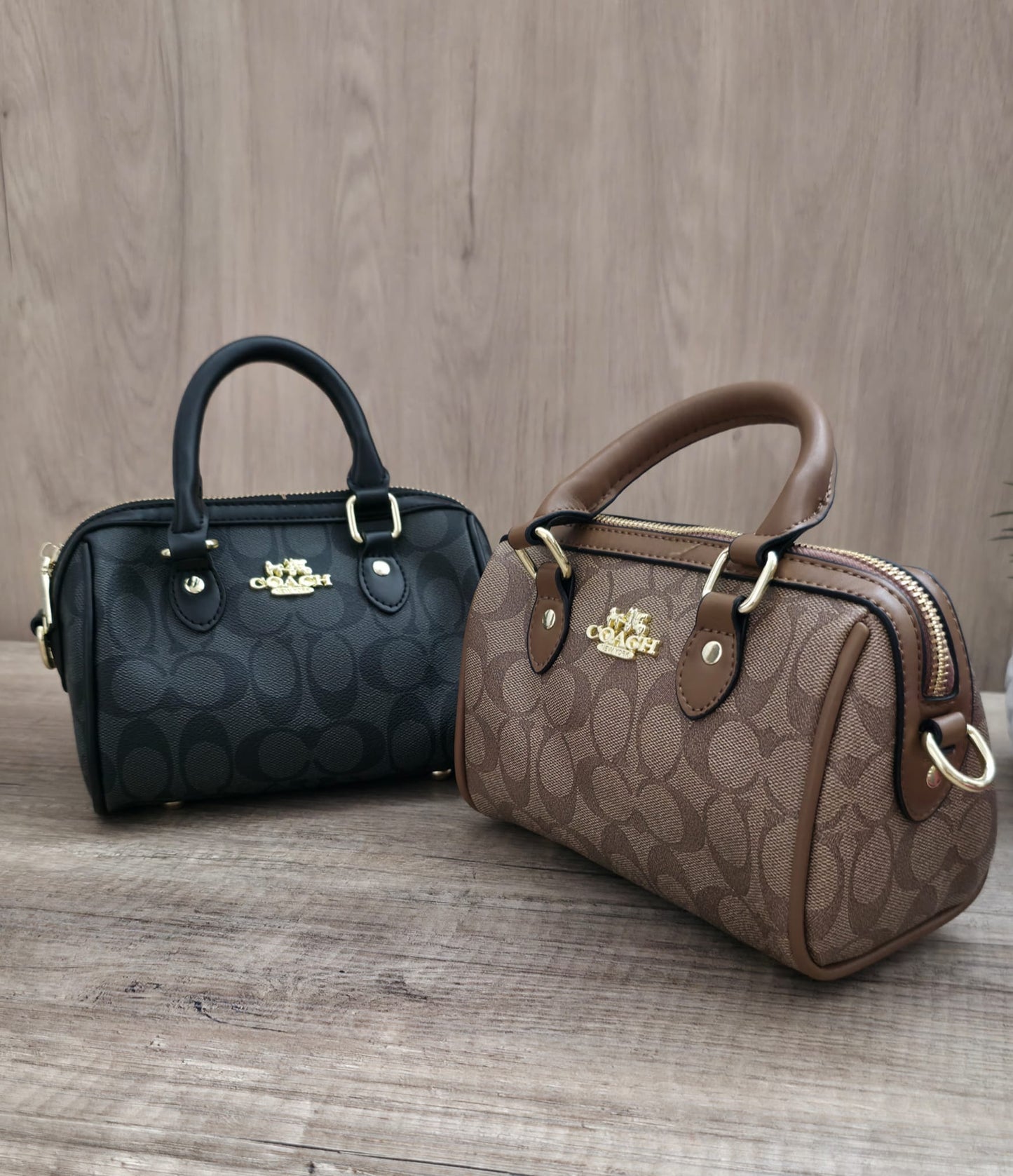 Bolso mini Coach Marron piel
