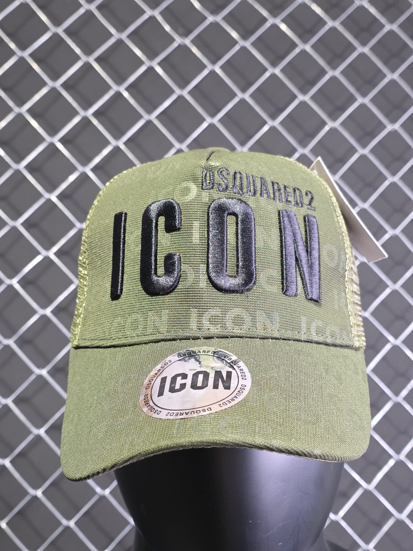 Gorra Dsquared2 verde bosque logo negro