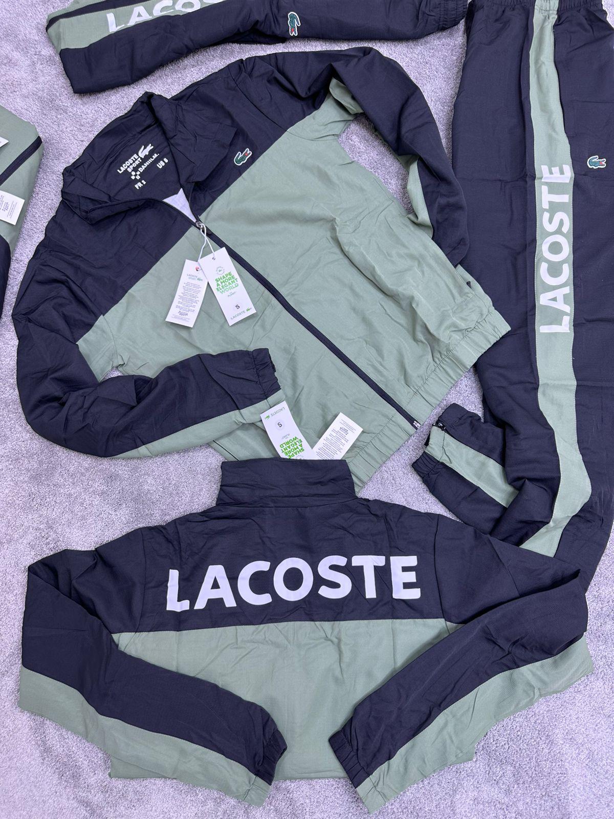 Chandal LACOSTE verde y negro logo verde