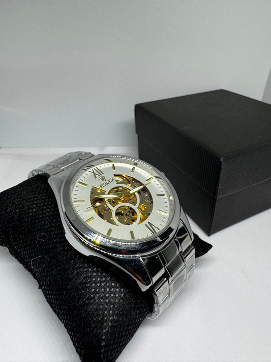 RELOJ ROLEX GRIS BLANCO Y DORADO