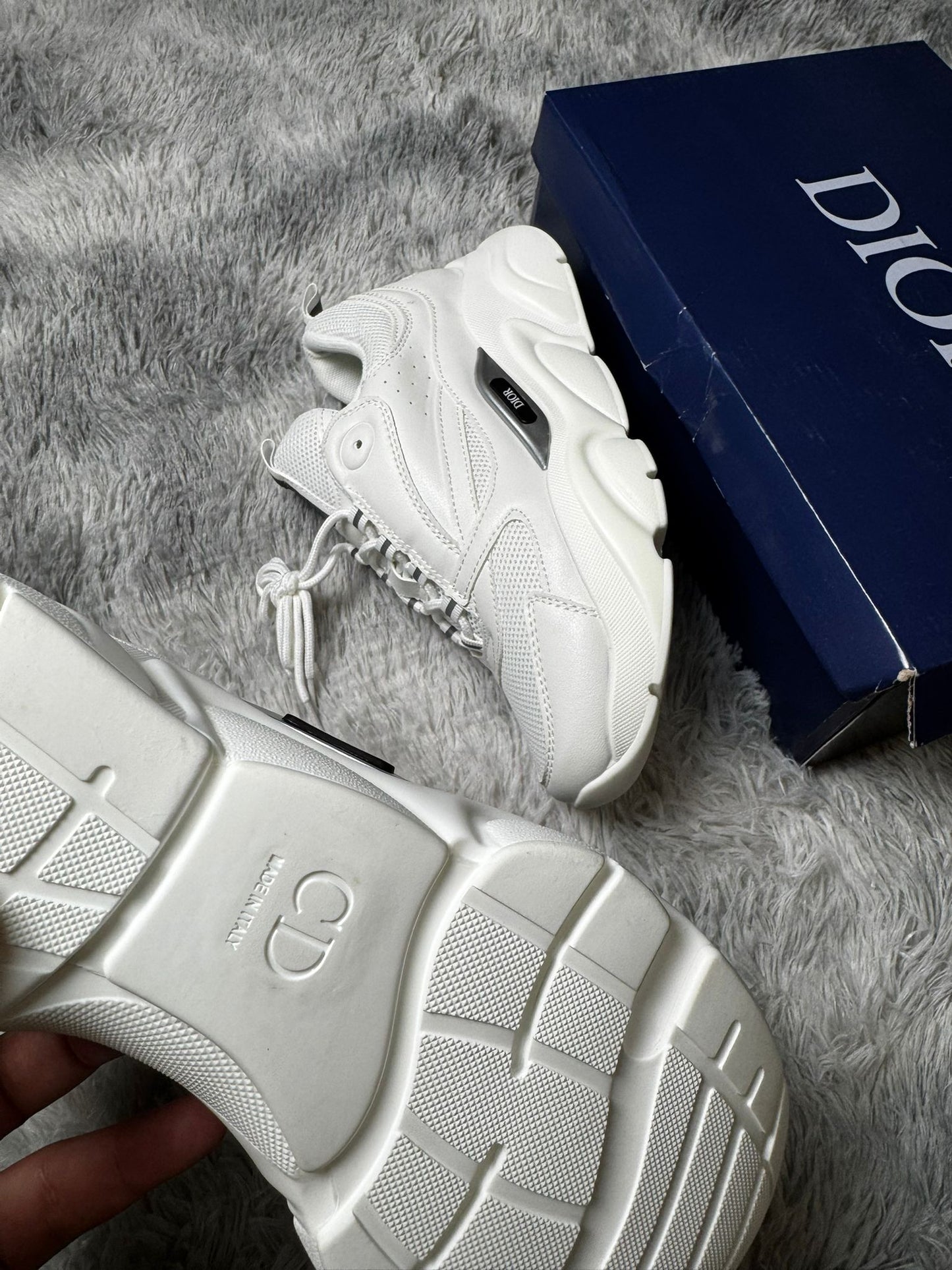 Dior b22 blancas logo negro y gris