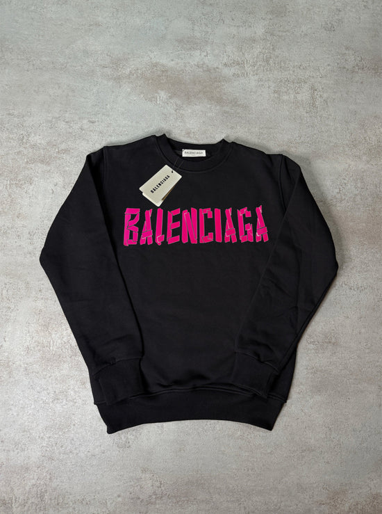 Sudadera BALENCIAGA negro logo rosa