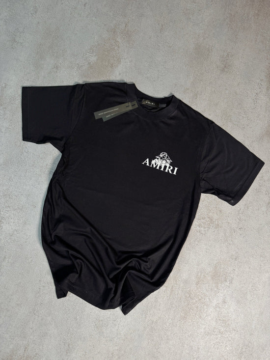 Camiseta amiri negra letras blancas angel