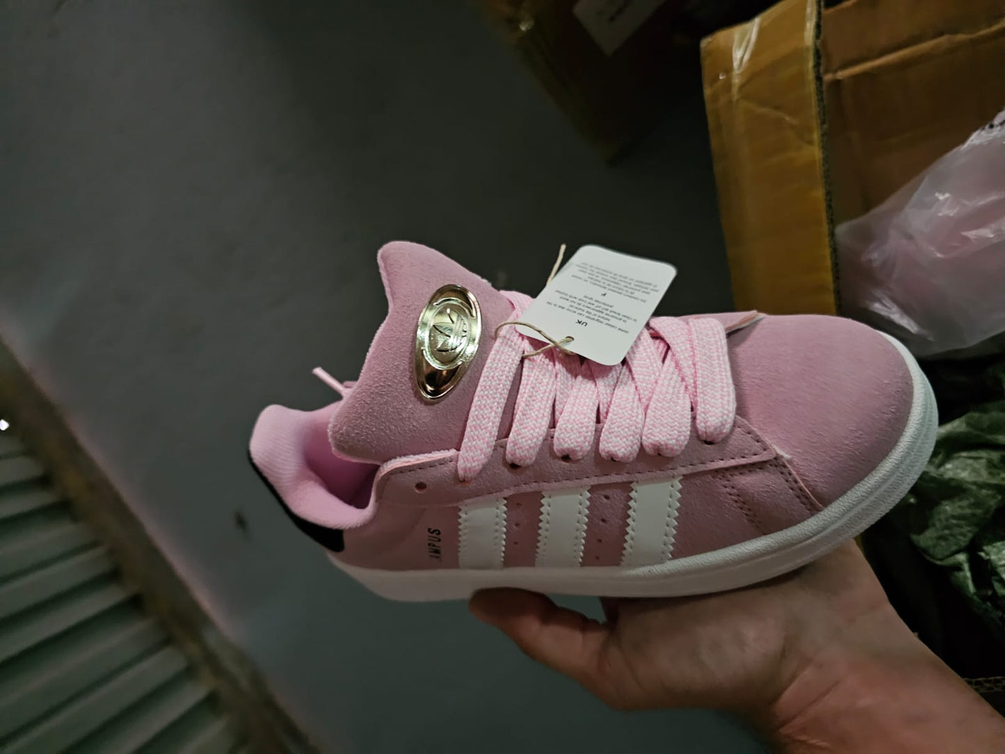 Adidas campus rosa rayas blancas