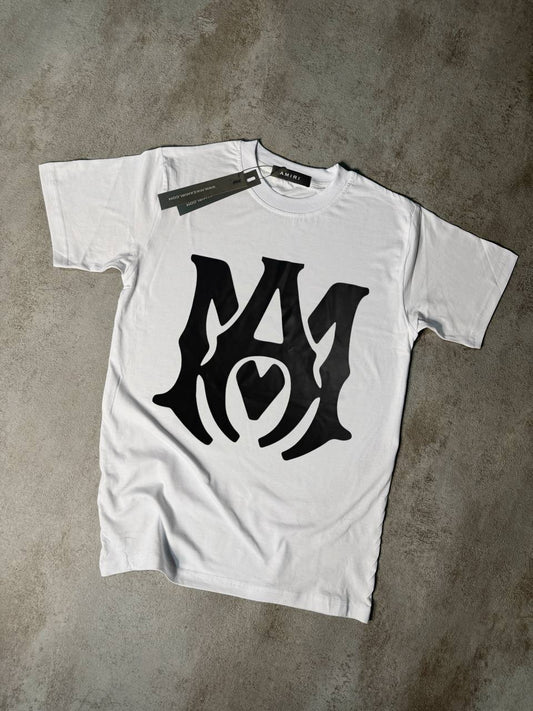 Camiseta Amiri blanco logo negro grande
