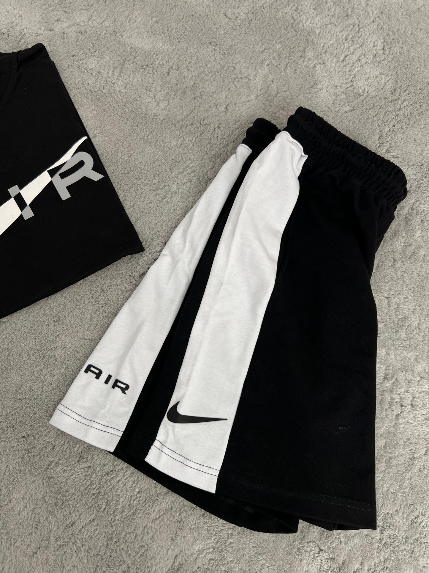 Conjunto corto nike negro y blanco