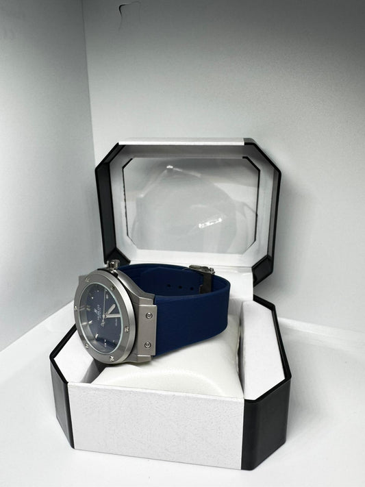 RELOJ HUBLOT AZUL Y PLATEADO