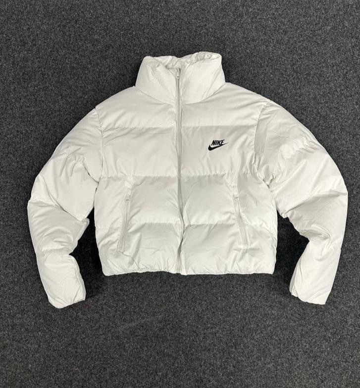 Chaqueta nike blanco logo negro